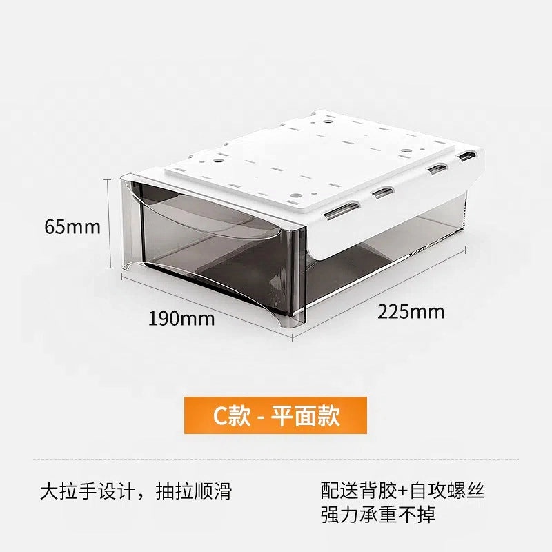 Invisible Under-Desk Drawer Storage Box for Study, Dorm, Bar & Computer Desk | Home & Office Storage Solutions