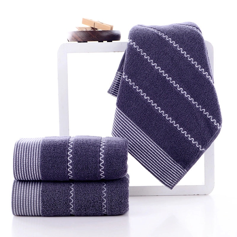 Thickened Pure Cotton Face Towel for Adults Household Water Pattern 32-Strand Durable Daily Use|Home & Living - Towels & Linens