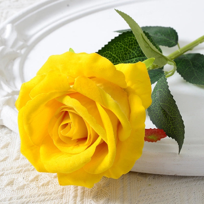 Artificial Rose Single Stem Flannel Flower for Home Wedding Valentine's Day Decoration|Home Decor & Wedding Accessories