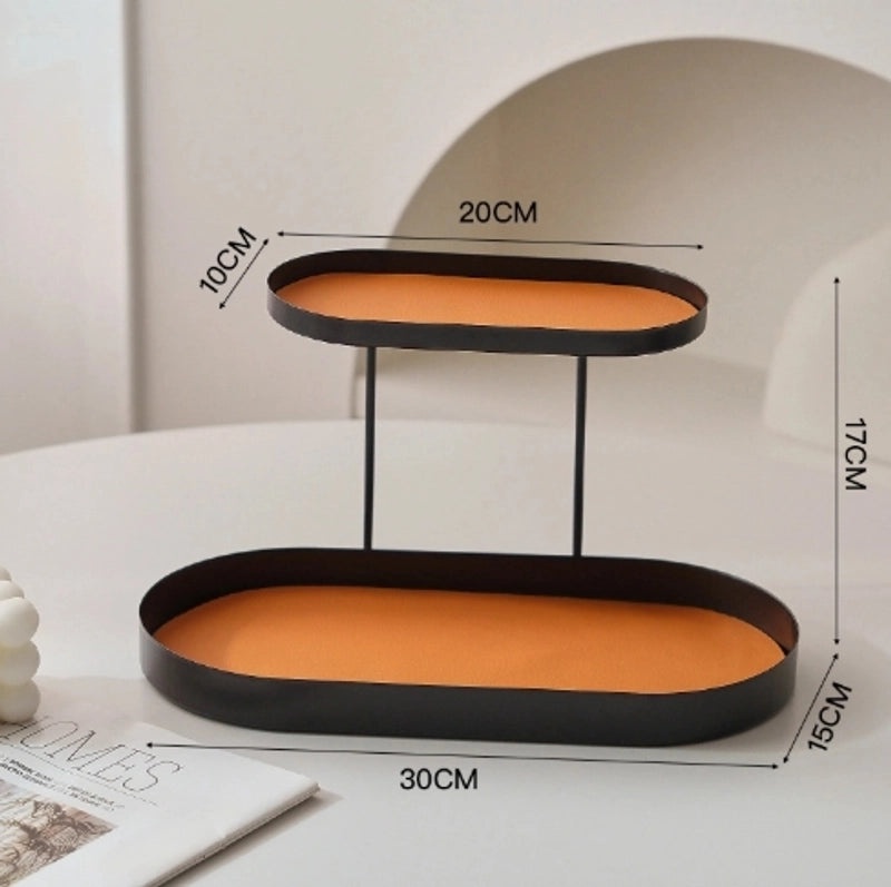 Nordic Style PU Leather Iron Storage Rack for Bathroom | Home Storage & Organization