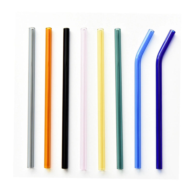 High Temperature Resistant Transparent Glass Straw for Milk Tea | Drinkware & Accessories
