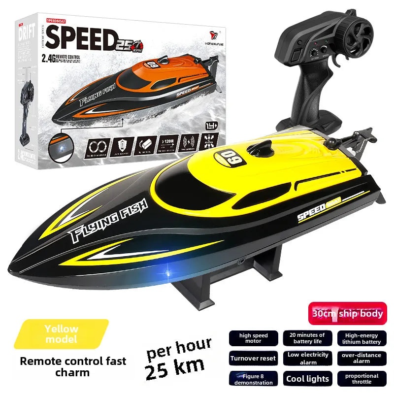 HJ812 2.4G Remote Control High-Speed Boat 25km/h Outdoor Racing Toy with Lights|Remote Control Toys