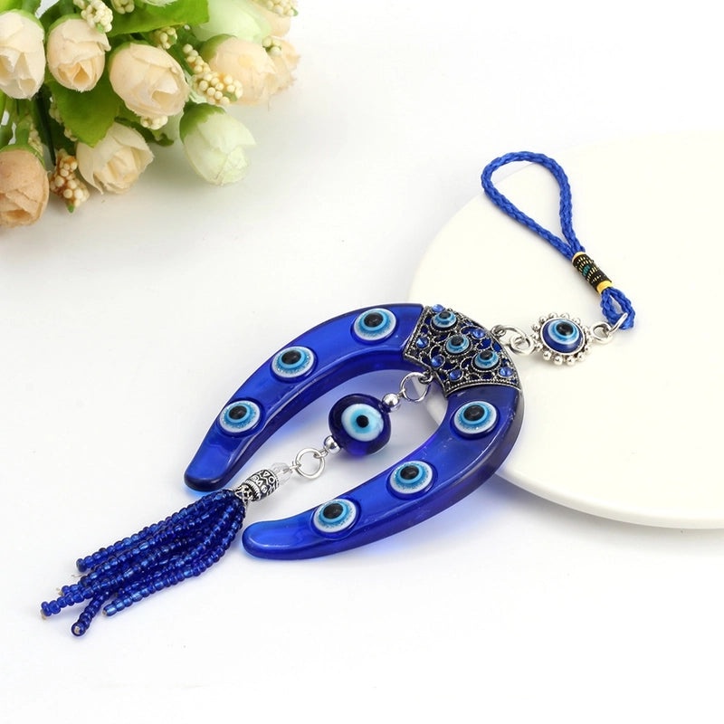 Unique Geometric Eye-Shaped Glass Keychain 1 Pc|Keychains & Accessories