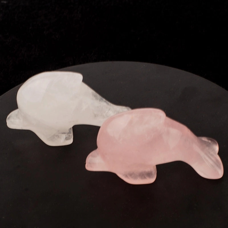 Elegant Dolphin Crystal Obsidian Sculpture Minimalist Home Decor | Home Decoration Ornaments