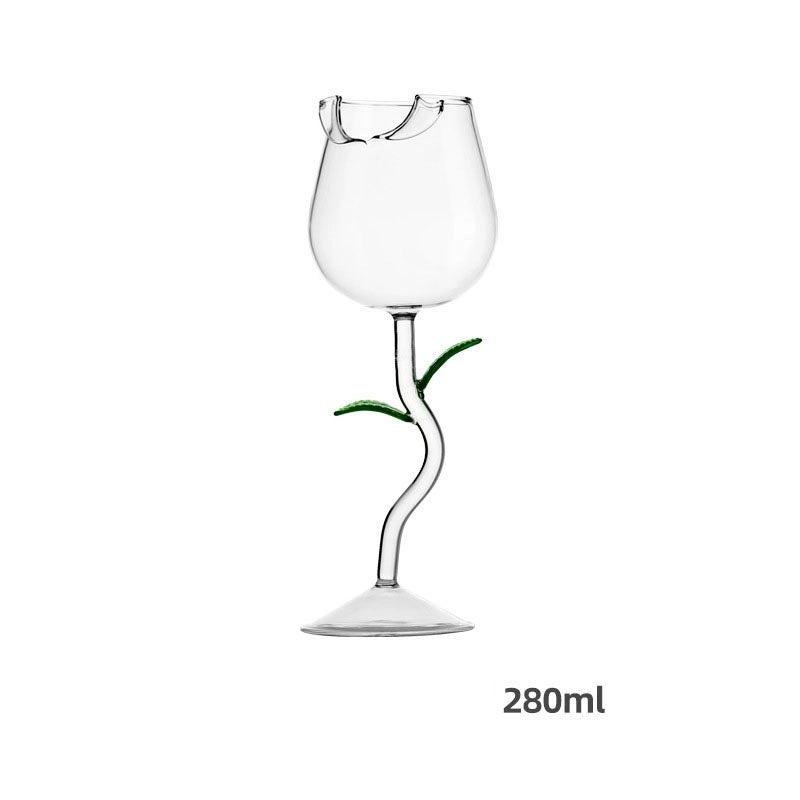 Elegant Floral Design Glass Wine Cup 1 Piece|Drinkware & Glassware