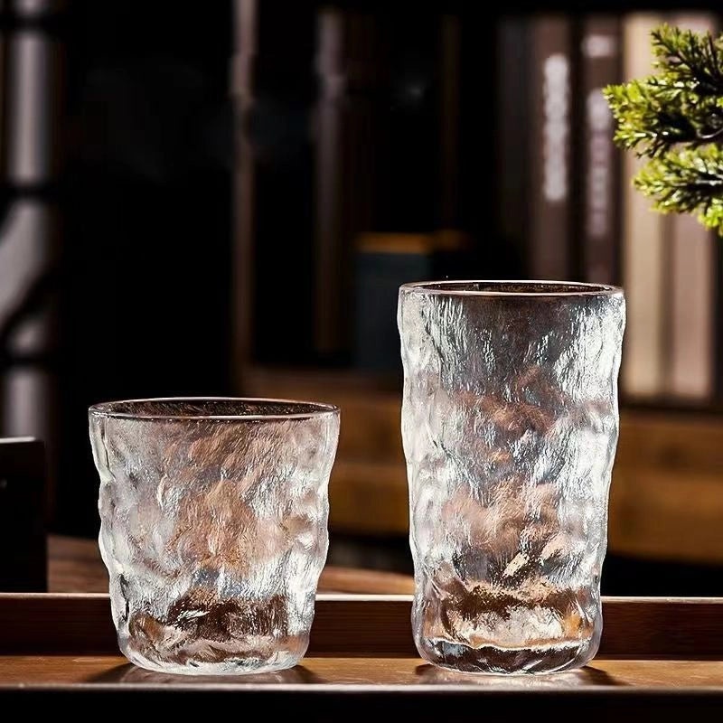 Glacier Pattern Glass Water Cup Japanese Style High-Quality Tea Coffee Milk Juice Beer Glass|Drinkware & Cups