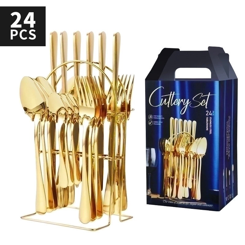 Stylish Solid Color Stainless Steel Cutlery Set 1 Piece | Kitchen & Dining Tableware