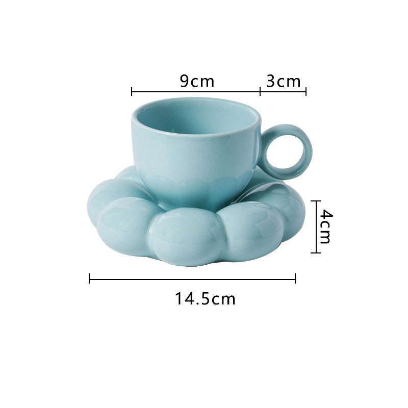 Cute Nordic Macaron Ceramic Coffee Cup and Saucer Set|Home & Kitchen Tableware