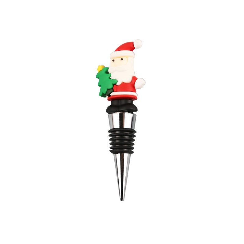 Christmas Holiday Wine Stopper with Santa Claus, Christmas Tree, and Elk Design PVC Alloy | Kitchen & Dining