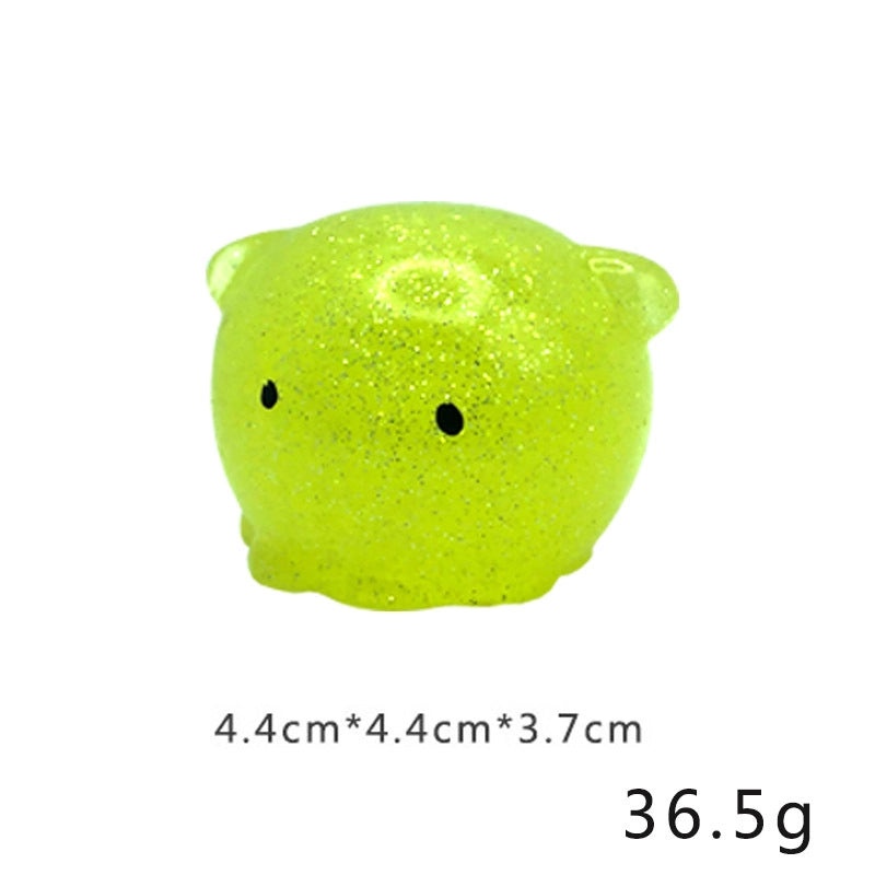 Large Gold Glitter Stress Ball Cute Pet Animal Soft Sticky Sensory Pinch Toy for Music and Decompression|Stress Relief Toys