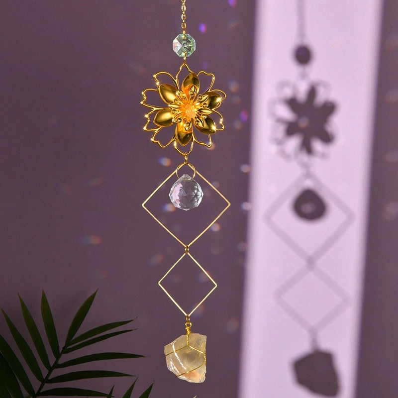 Handcrafted Floral Crystal Suncatcher for Wall Decor|Home Decor