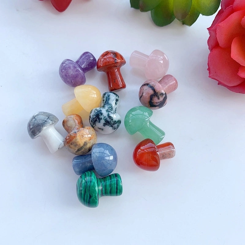 Handcrafted Agate Crystal Mini Mushroom Decor Set for Home | Home Decor & Accessories