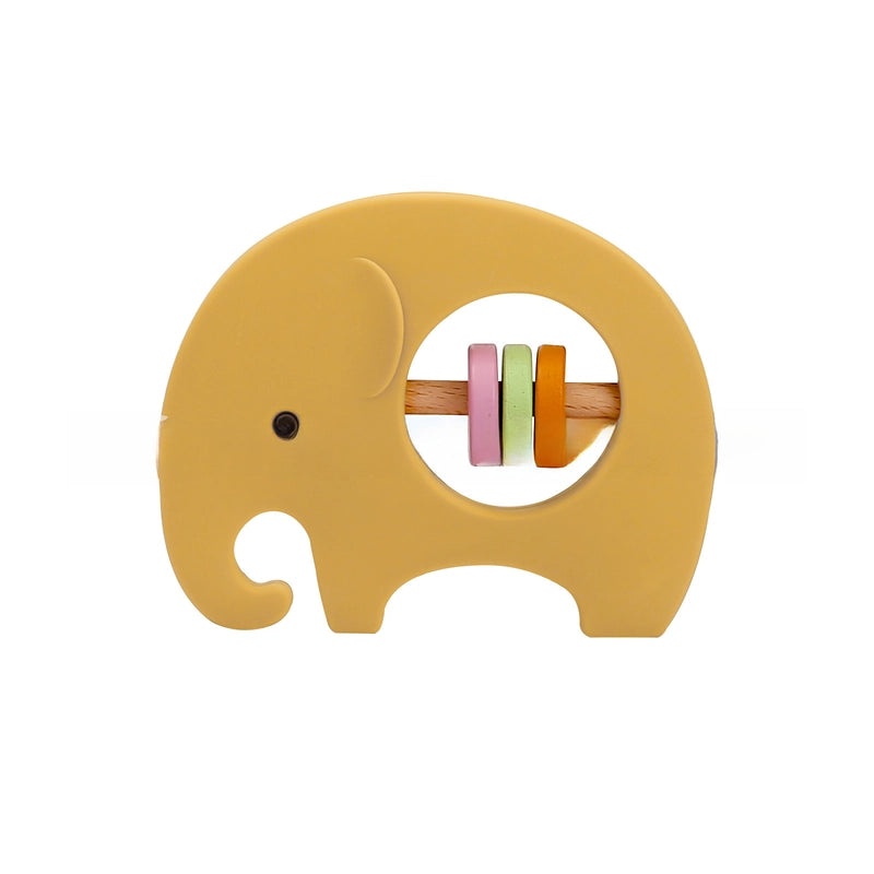 Silicone Koala & Elephant Baby Hand Rattle Teether Soothing Puzzle Bell Gnaw Gum Toy|Baby Toys & Teethers