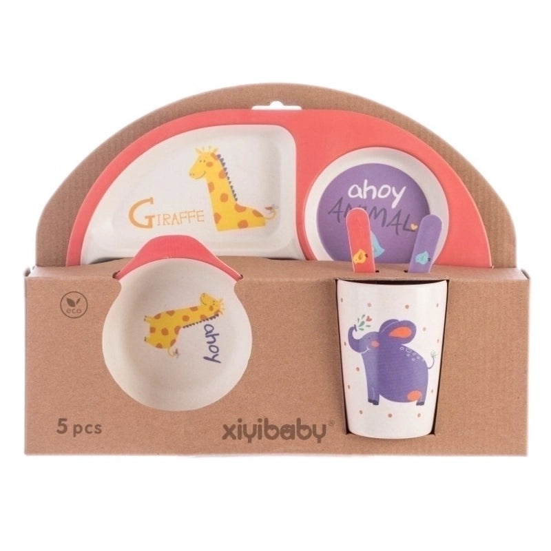 Adorable Cartoon Bamboo Fiber Tableware Set for Kids | Kids Tableware