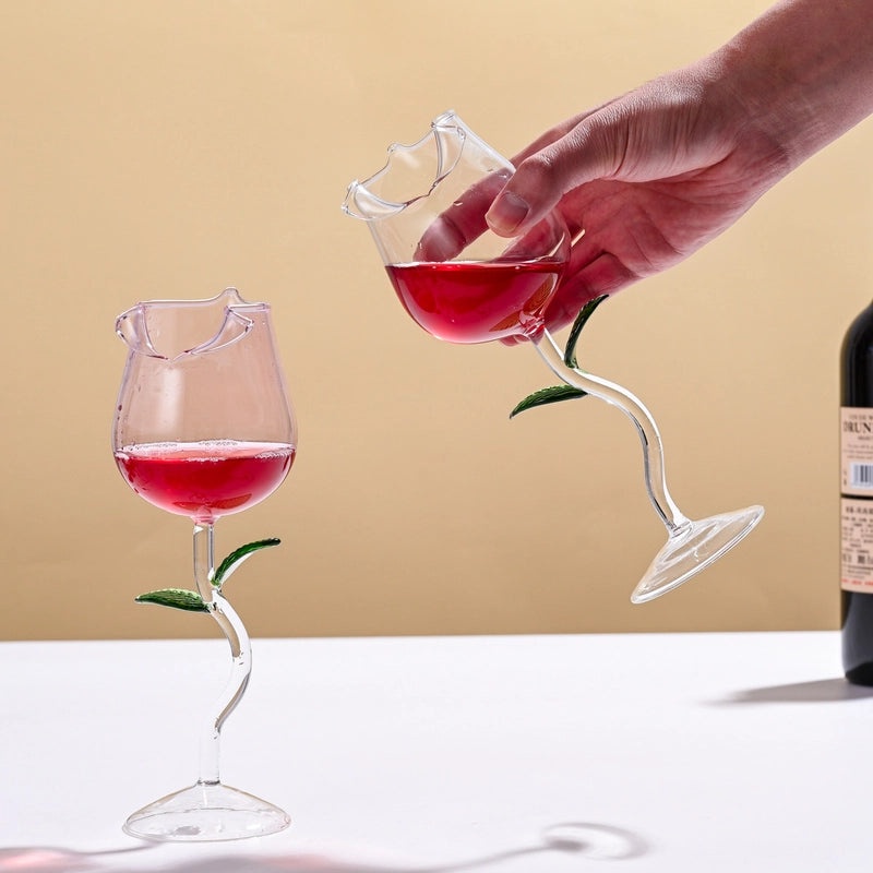 Elegant Floral Design Glass Wine Cup 1 Piece|Drinkware & Glassware