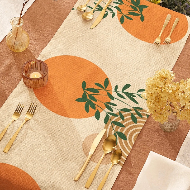 Stylish Vintage Leaf Pattern Linen Tablecloths for Home Decor|Home & Living Table Linens