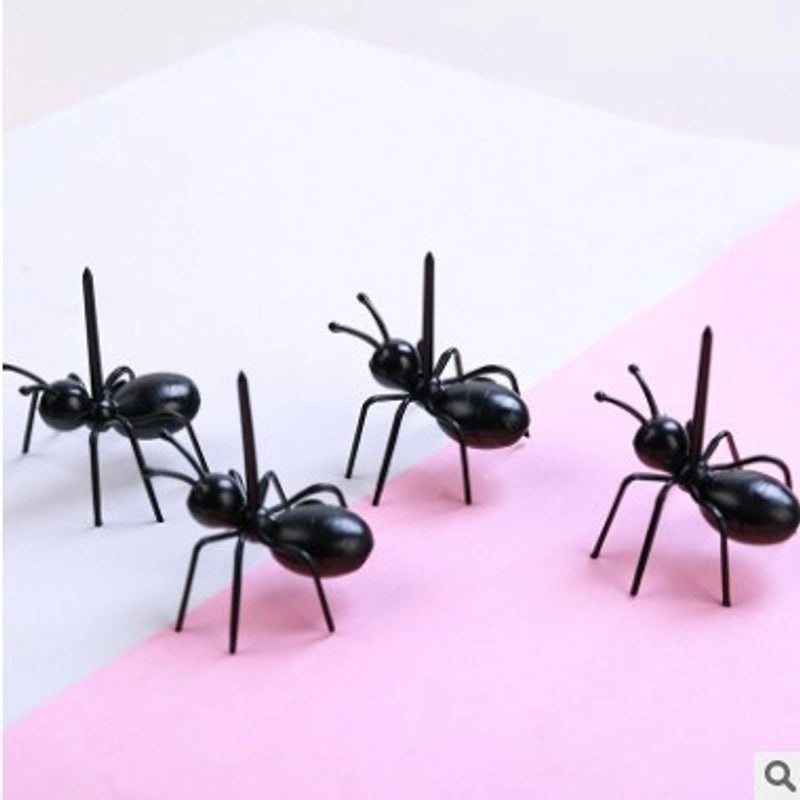 12 Pieces Cute Ants Designed Plastic Fruit Forks for Parties and Snacks|Kitchen & Dining Accessories