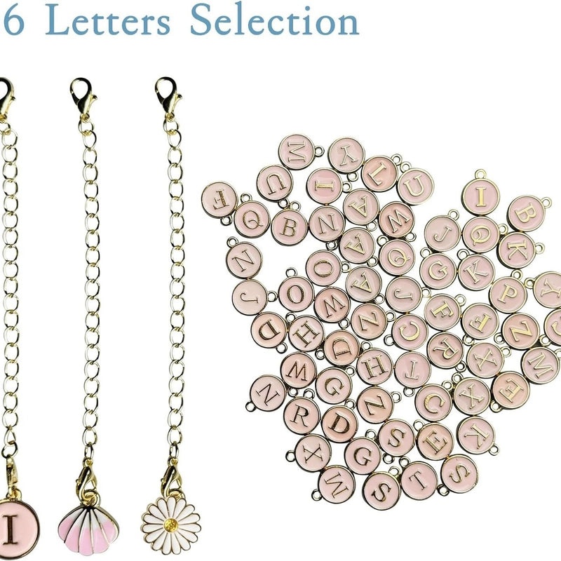 Stylish Letter Flower Shell Metal Keychain Pendant | Accessories & Keychains