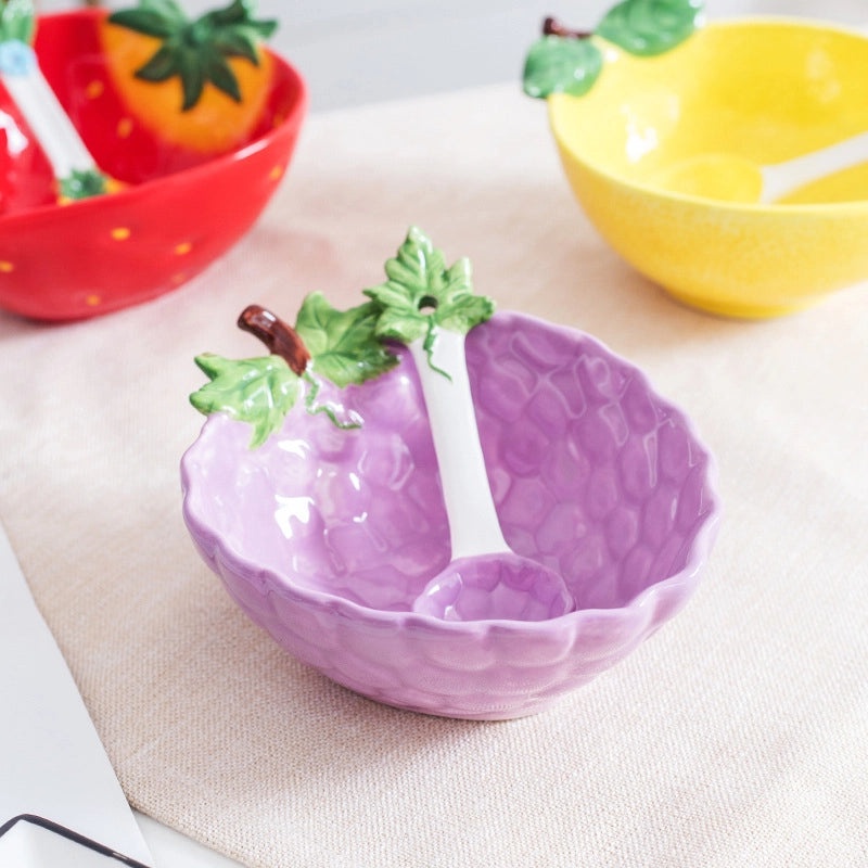 Creative Ceramic Bowl for Fruits Vegetables Salads Desserts Kids Students Household Tableware | Kitchen & Dining