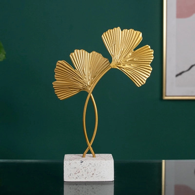 Ginkgo Leaf Terrazzo Base Metal Decorative Craft Accessory|Home Decor Accessories