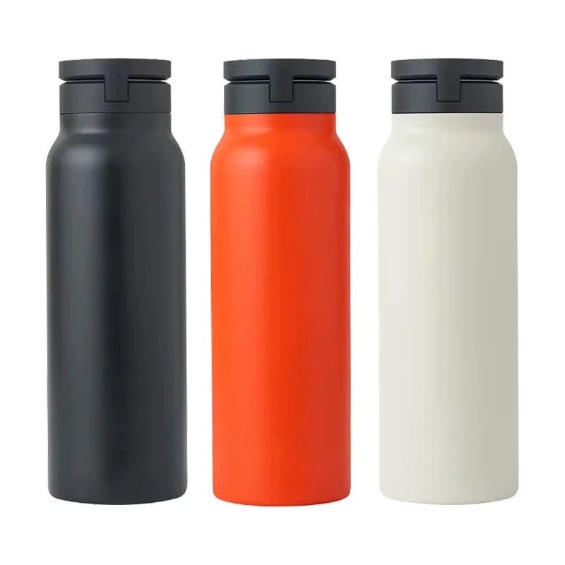 Solid Color 201 & 304 Stainless Steel Water Bottle for Casual Vacation Use 1 Piece | Travel Accessories