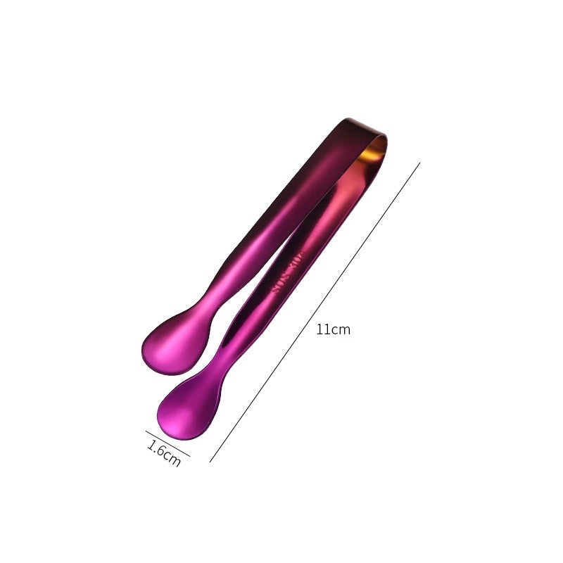 Stylish Solid Color Stainless Steel Food Tongs Single Piece | Kitchen Tools & Gadgets