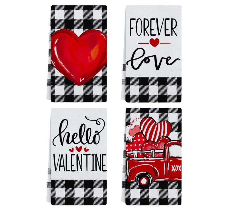 Adult Microfiber Kitchen Utensil Cleaning Cloth Heart Letter Design