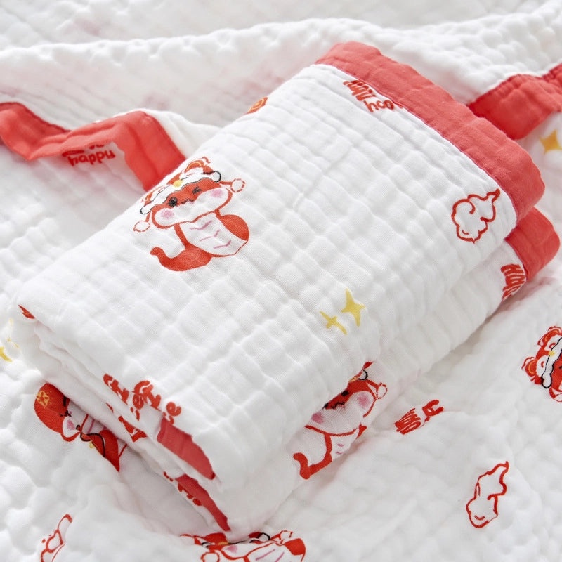 Soft Baby Bath Towel | Newborn Six-layer Gauze Cotton Absorbent Bath Quilt | Baby Care Essentials|婴儿用品