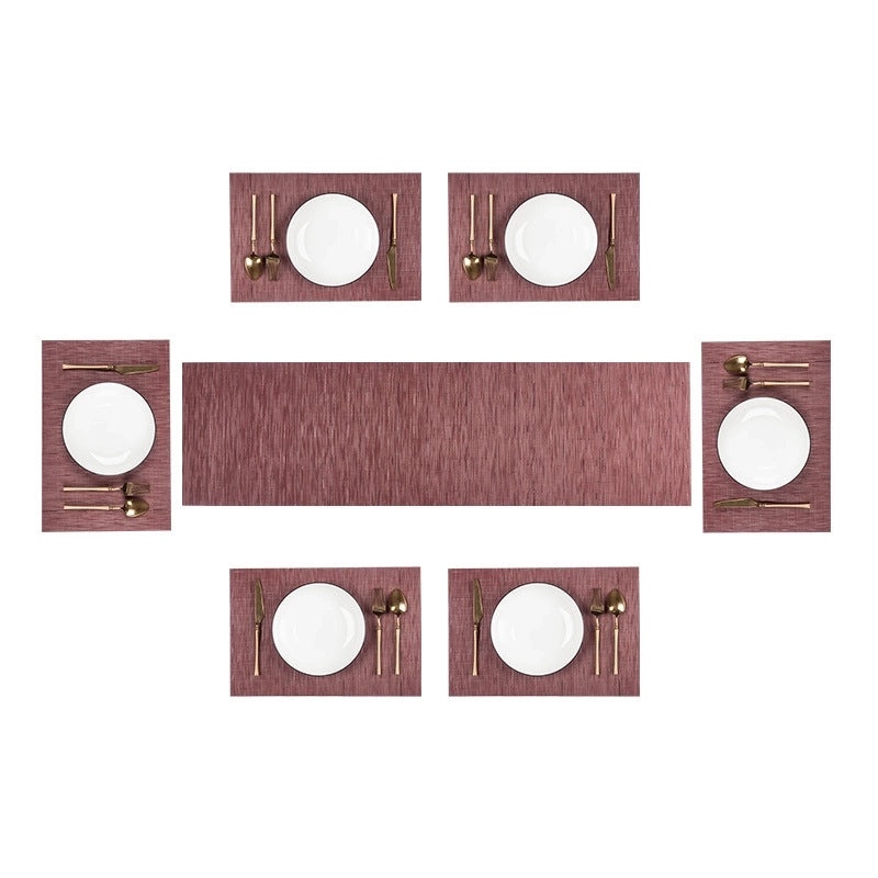 PVC Placemat and Table Runner Set, Washable Insulated Mats for Home and Hotel Use|Home & Kitchen Table Linens