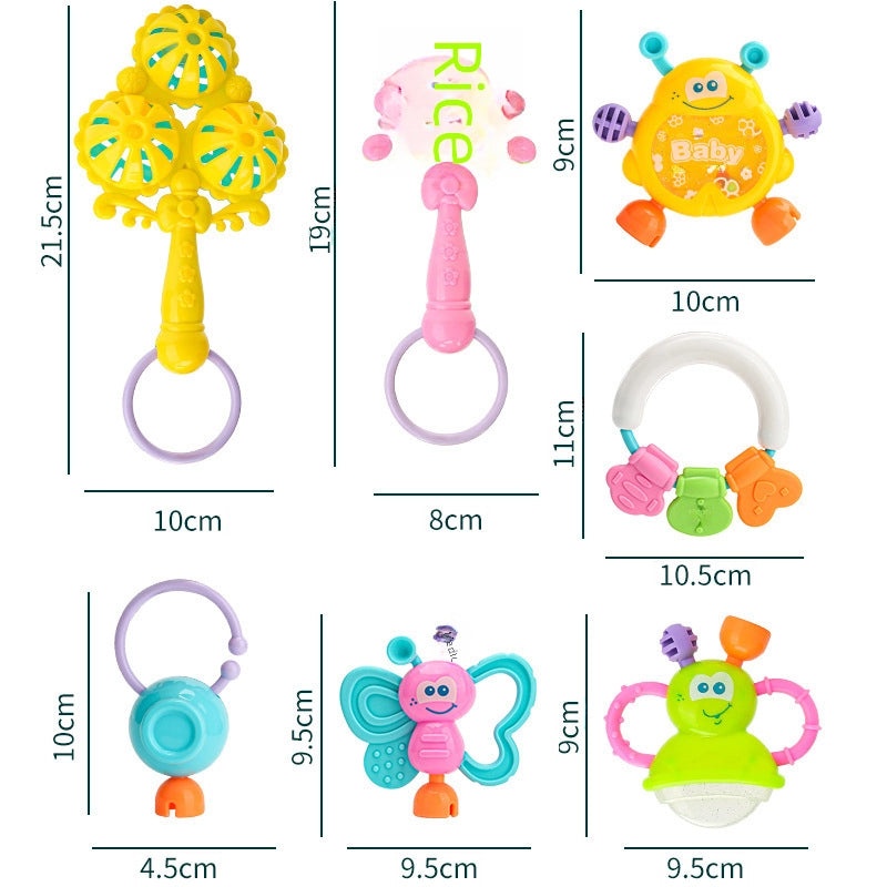 Baby 7-piece Cartoon Rattle Set for Newborns 0-3 Years | Baby Toys & Early Learning Accessories