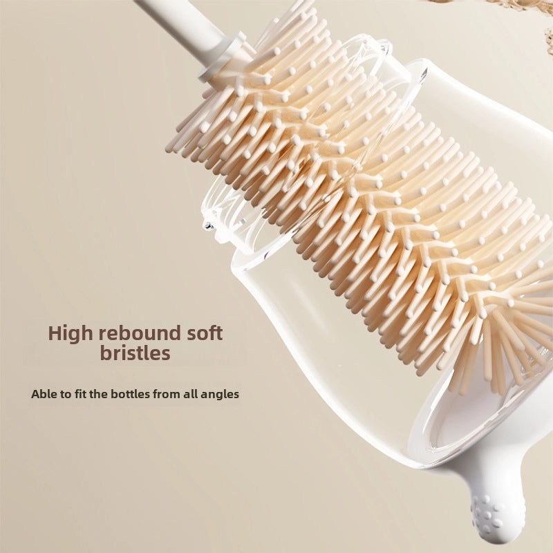 Portable Silicone Baby Bottle Brush Set with Drain Rack | Baby & Child Care Accessories