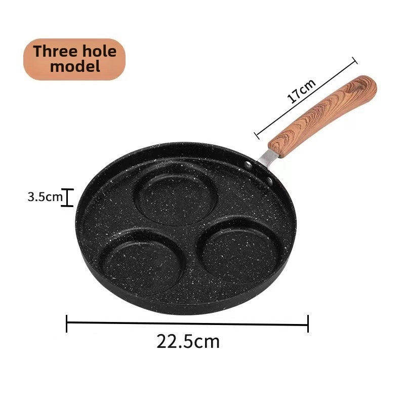 Maifan Stone Non-stick Breakfast Pan with 4 Holes Multi-functional Fried Egg & Burger Mold Flat Bottom | Kitchen Cookware