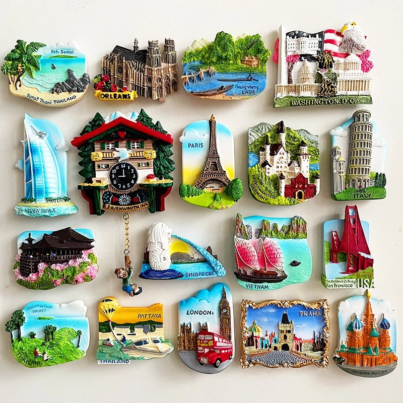 3D Travel Refrigerator Magnet Stickers Europe Cities Souvenirs Creative Tourist Gifts|Home Decor & Magnets