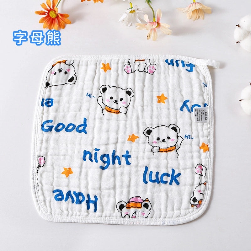 Cartoon Style Cotton Baby Burp Cloths Soft and Minimalist Newborn Accessories|Baby Accessories