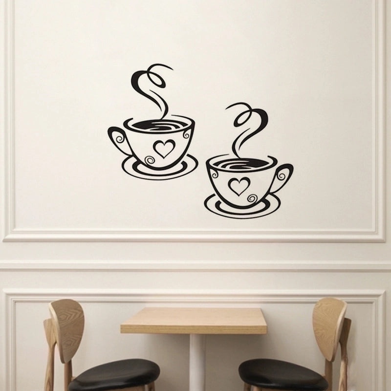 Coffee Cup Print Wall Decals for Kitchen Decor|Home & Living Wall Stickers