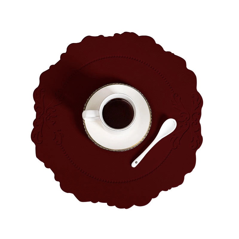 Nordic Imitation Leather Placemat | Waterproof Heat-Resistant Table Mat for Hotel and Home Dining | Dining Table Accessories|餐具配件