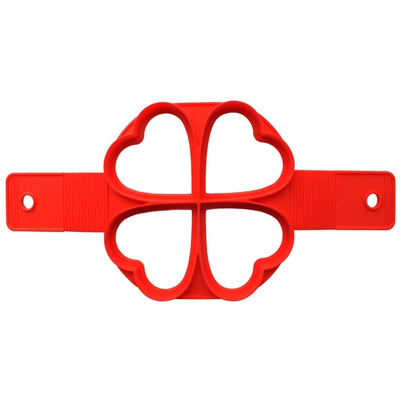 Silicone Omelette Pan with 7 Holes in Round, Heart, and Star Shapes | Kitchen Bakeware & Pancake Molds
