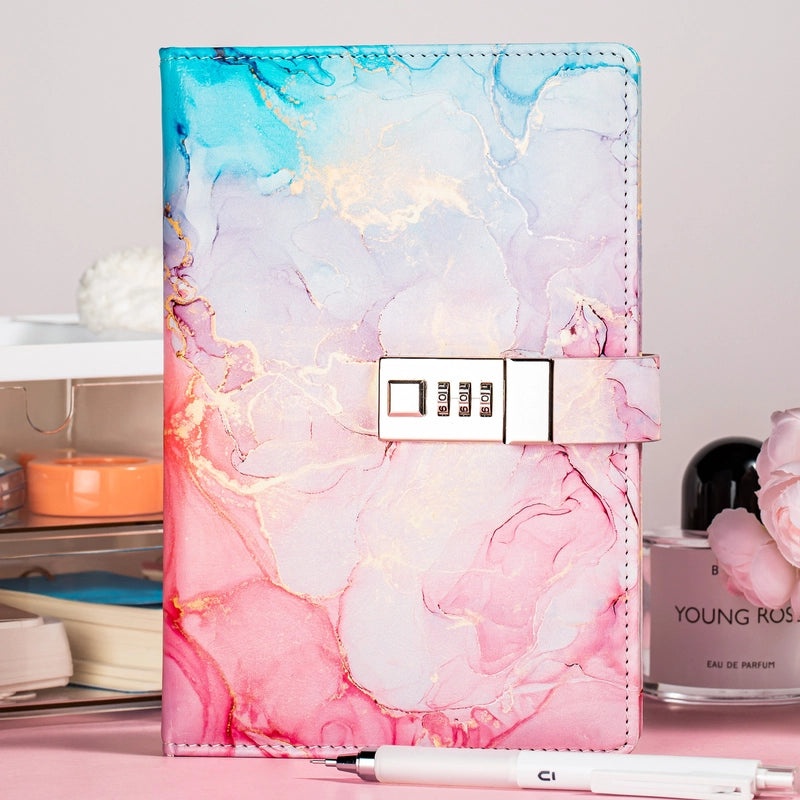 Solid Color Retro Imitation Leather Notebook for School and Casual Use | Stationery & Notebooks