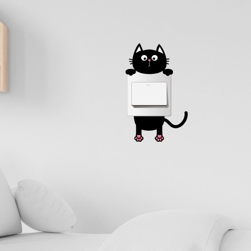 Adorable Cat PVC Wall Switch Sticker Decorative Wall Art|Home Decor Accessories
