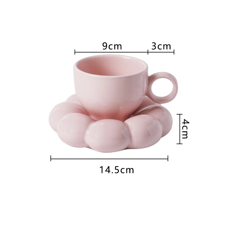 Cute Nordic Macaron Ceramic Coffee Cup and Saucer Set|Home & Kitchen Tableware