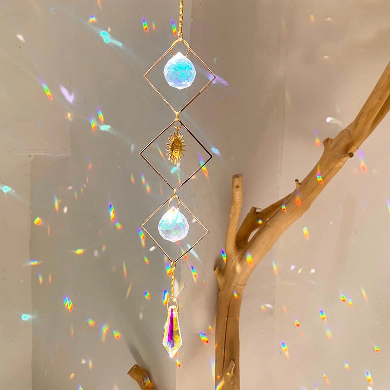 Geometric Moon Crystal Pendant Minimalist Wall Decor|Home Decor