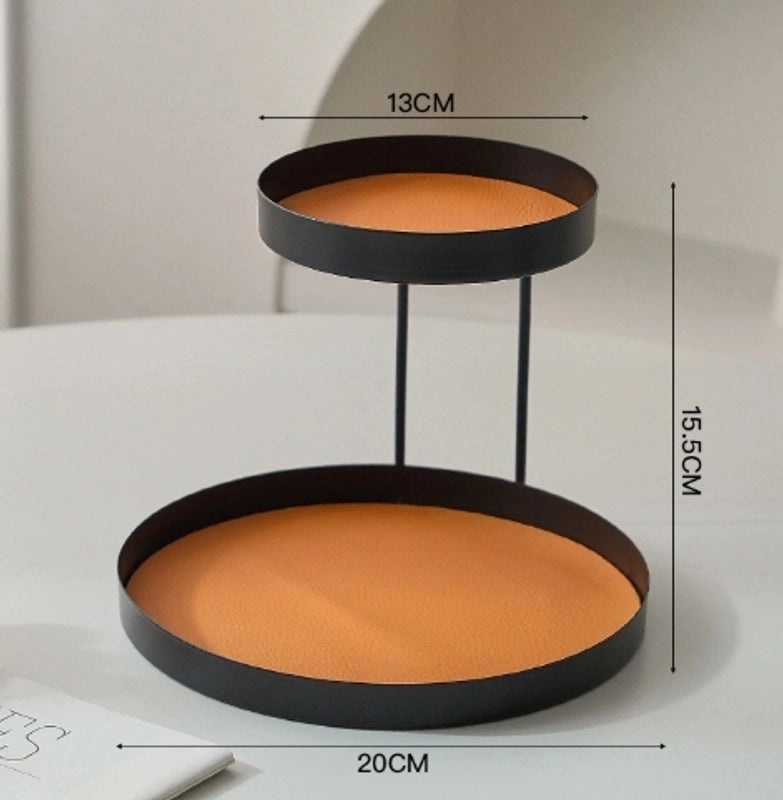 Nordic Style PU Leather Iron Storage Rack for Bathroom | Home Storage & Organization