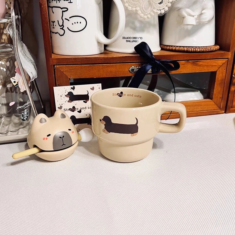 Adorable White Dog Design Ceramic Coffee Mug | Kitchen & Dining