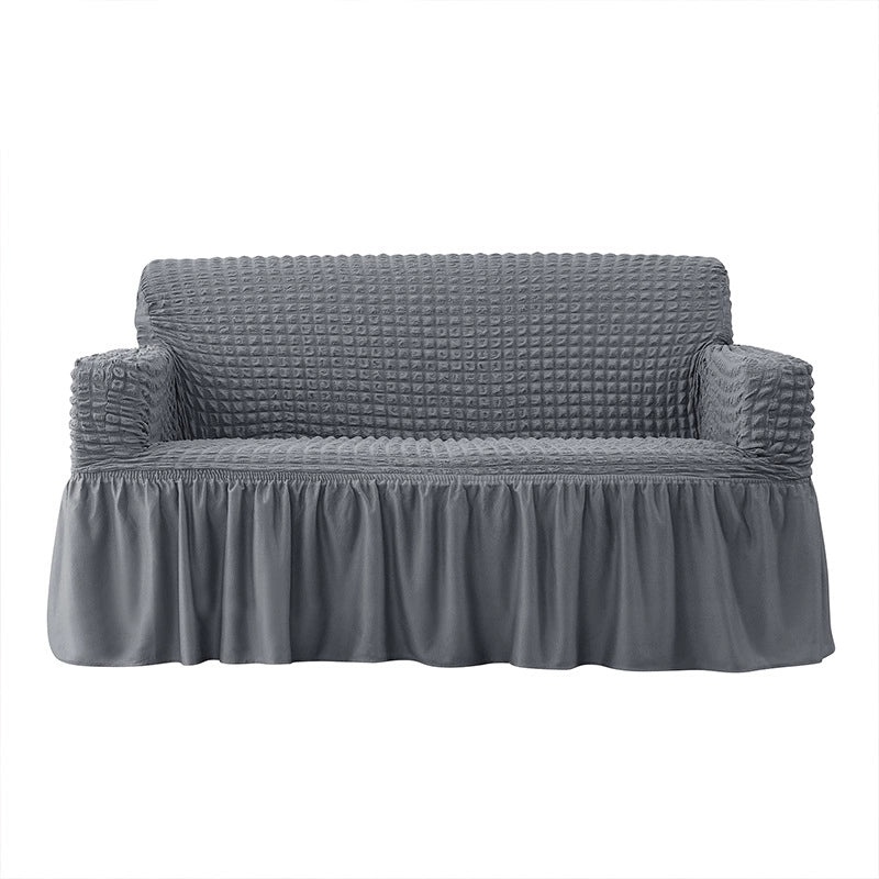 Elastic Full-Cover Sofa Slipcover with Bubble Grid Pattern | Home Decor & Sofa Accessories