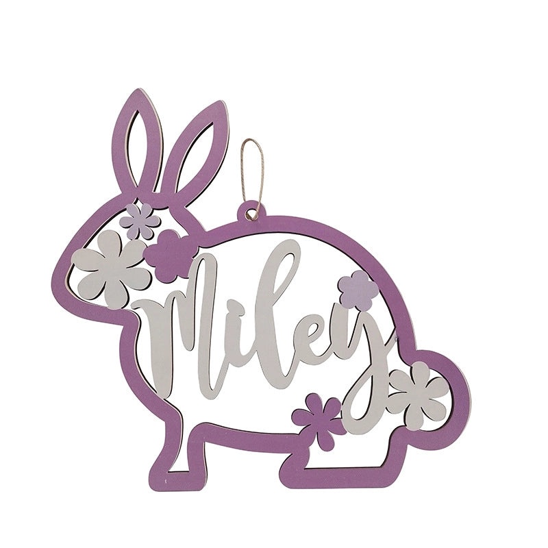 Easter Rabbit Wooden Hanging Ornaments, 2 Pieces, Minimalist Classic Style Party Decorations|Home Decor