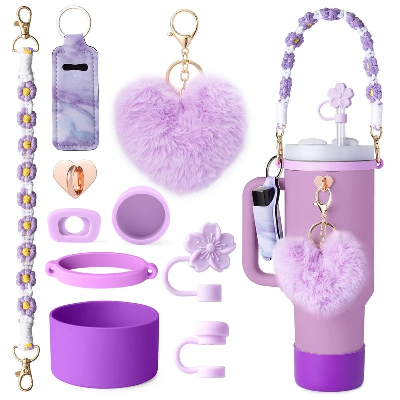 Multicolor Nylon Plush Silica Gel Straw Caps Set for Casual and Elegant Drinkware | Kitchen & Dining Accessories