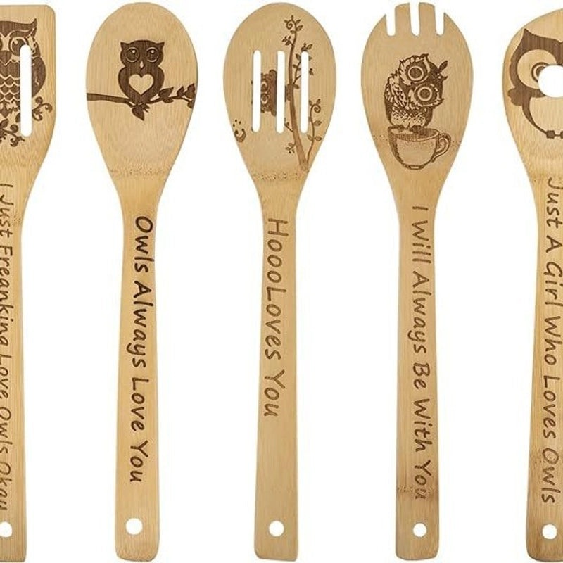 Minimalist Animal Letter Bamboo Shovel Kit 5 Pieces Set|Home & Garden Tools