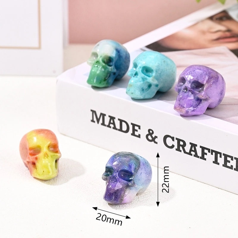 Elegant Handmade Halloween Skull Natural Stone Ornaments Minimalist Artificial Decorations|Jewelry & Accessories