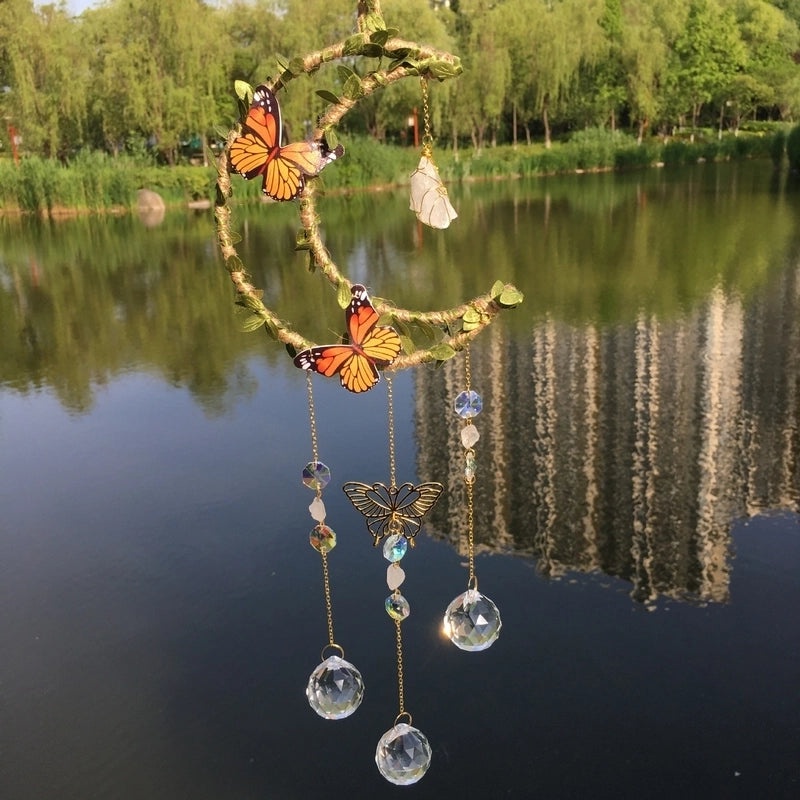 Moonlit Pastoral Crystal Wind Chime | Outdoor Decor