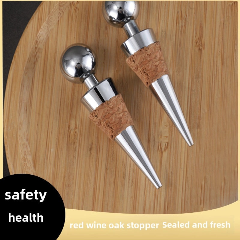 红酒瓶塞金属圆头锌铝合金红酒保鲜塞硅胶塑料红酒瓶盖|厨房用品储存密封用品
